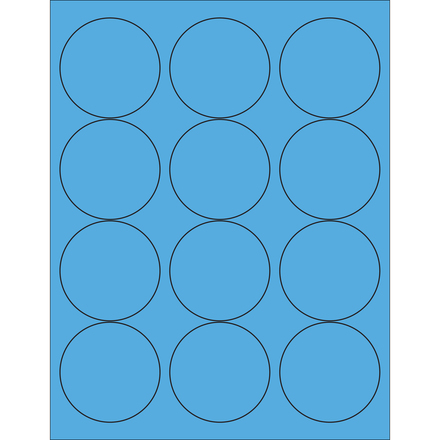 2 <span class='fraction'>1/2</span>" Fluorescent Blue Circle Laser Labels